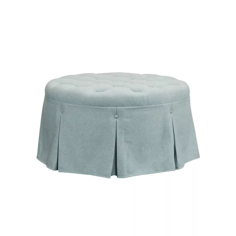 32" Terri Skirted Tufted Round Ottoman Blue