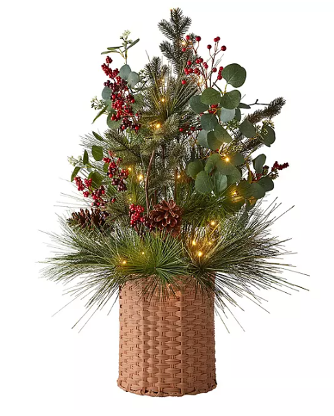 Pre-Lit 3.5' Holiday Porch Topiary - Red