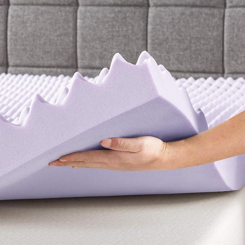 3 Inch Egg Crate Memory Foam Mattress Topper - Lavender - Full