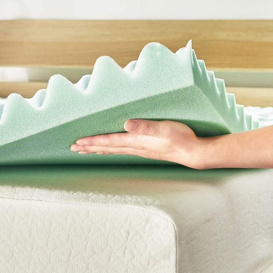 4 Inch Egg Crate Memory Foam Mattress Topper with Calming Aloe