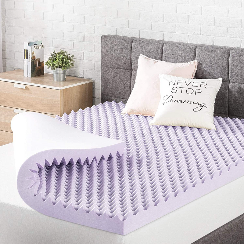 3 Inch Egg Crate Memory Foam Mattress Topper with Lavender Infusion - Twin