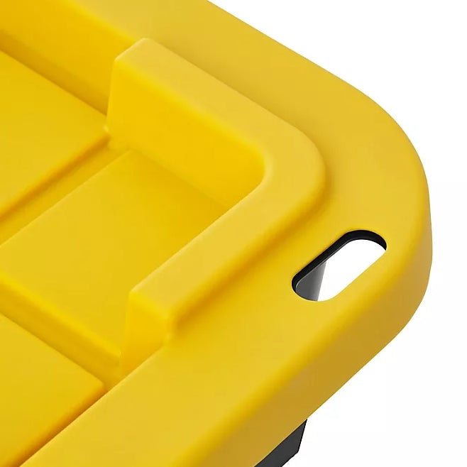 40 Gallon Heavy-Duty Storage Tote, Black/Yellow