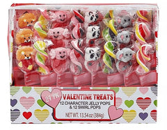 Valentine's Day Swirl and Character Jelly Pops 24ct.