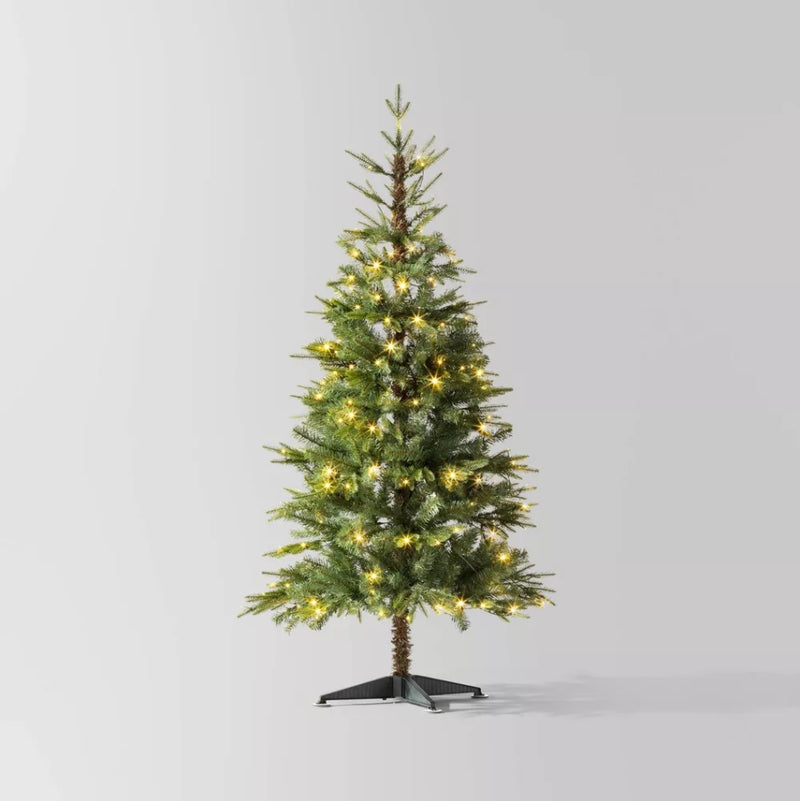 5.5' Pre-lit Indexed Balsam Fir Artificial Christmas Tree Twinkling White LED Lights