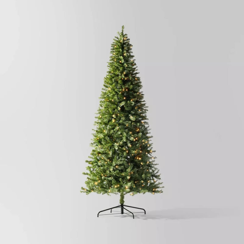 9' Pre-lit Full Alberta Spruce Artificial Christmas Tree White LED Lights