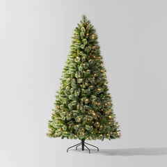 7.5' Pre-lit Virginia Pine Artificial Christmas Tree Dual Color Lights