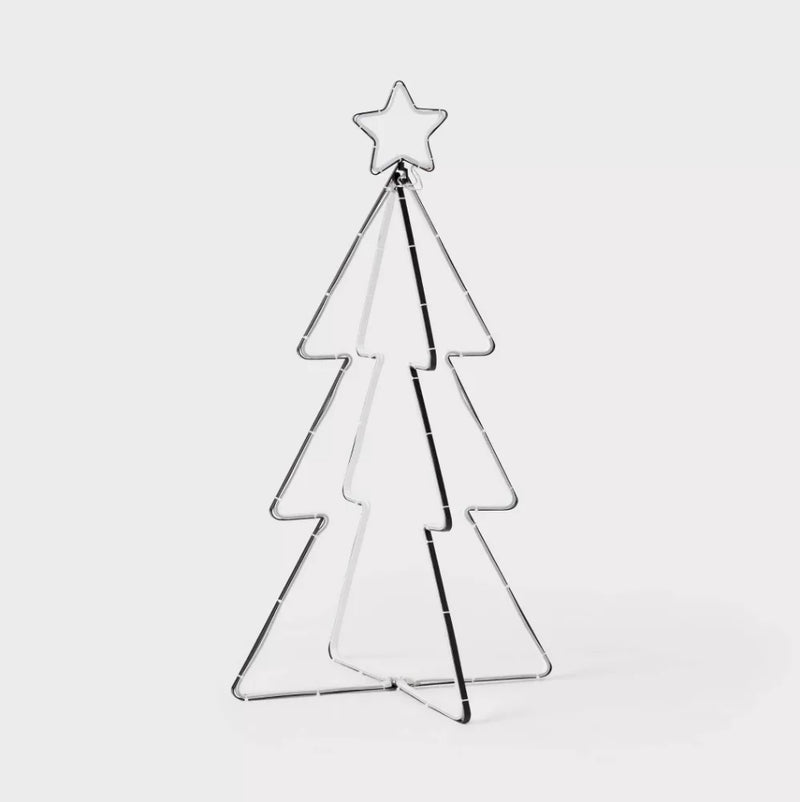 35" LED Neon Style Metal Tree Christmas Novelty Silhouette Light