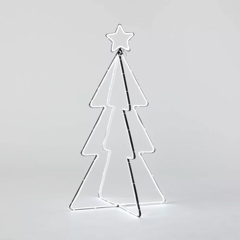 35" LED Neon Style Metal Tree Christmas Novelty Silhouette Light