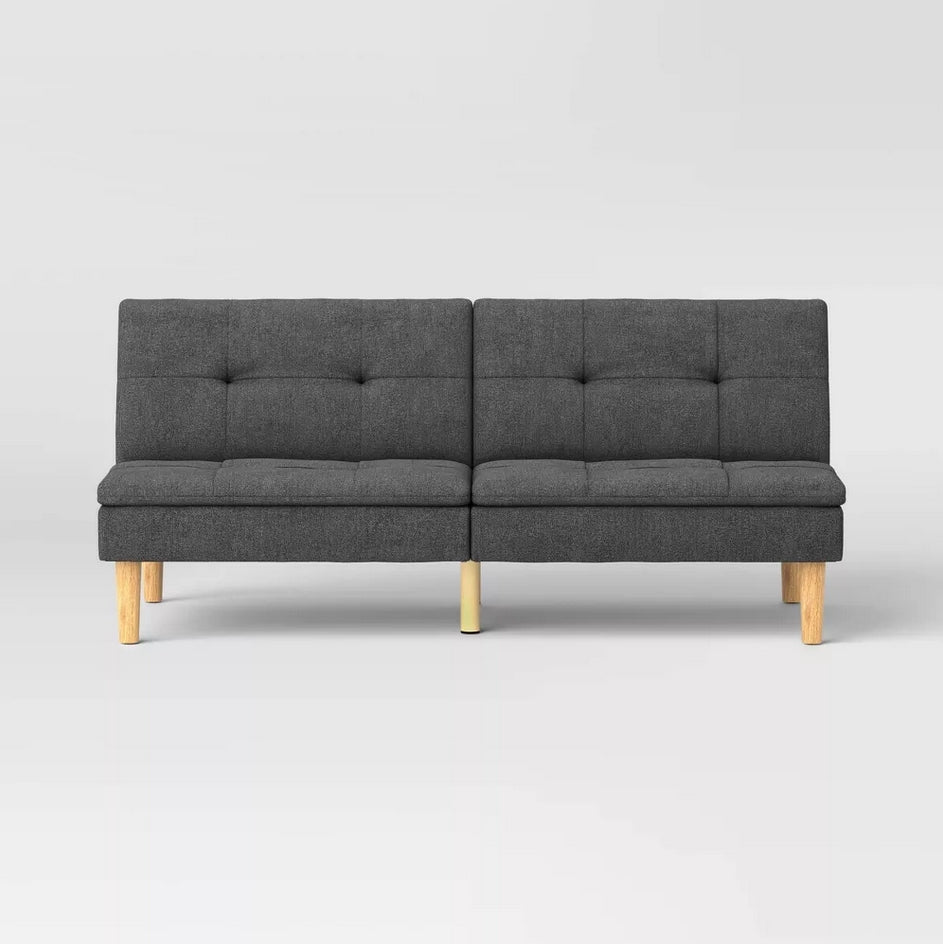 Dorm Tufted Futon Sofa - Dark Gray - Wichita Home Outlet