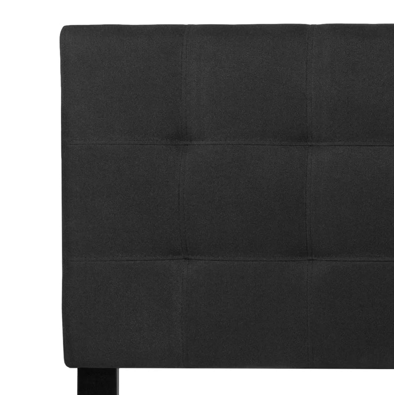 Quilted Tufted Upholstered Headboard - Black (Queen)