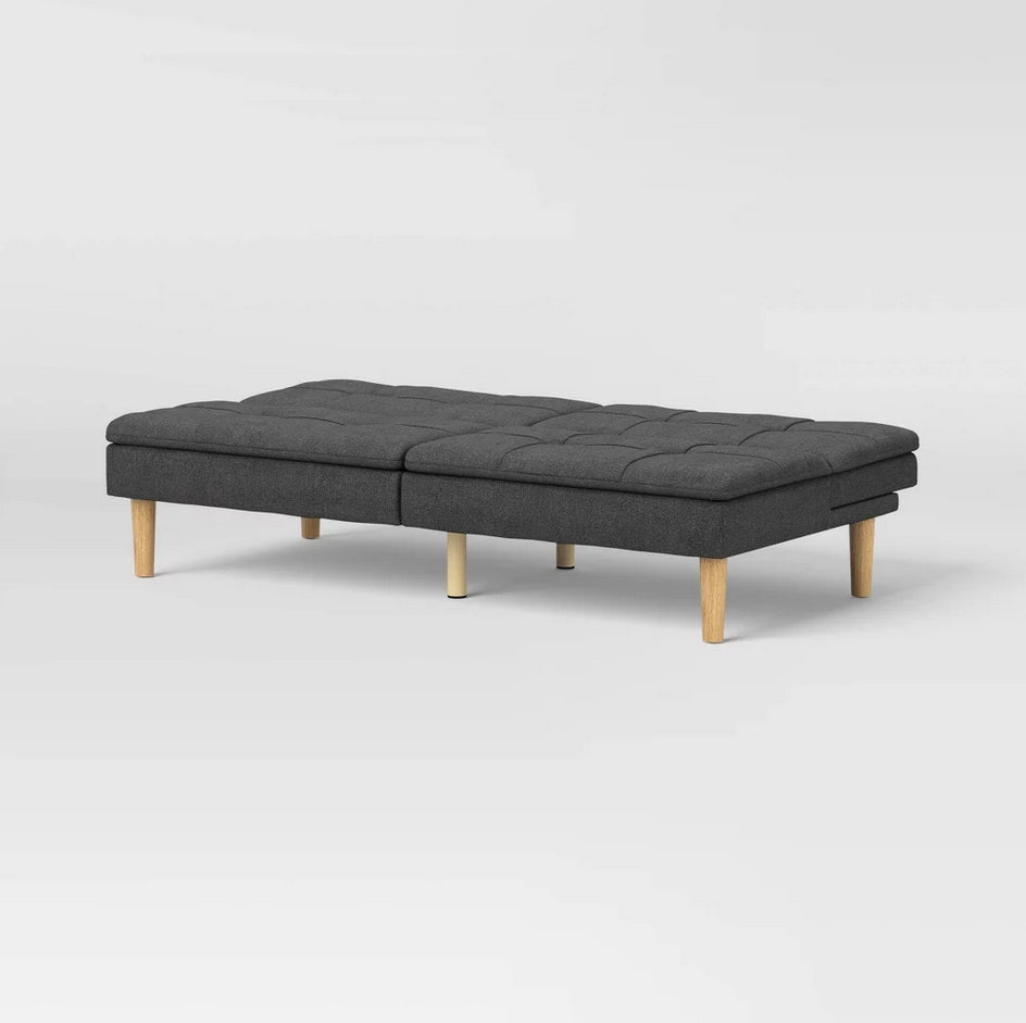 Dorm Tufted Futon Sofa - Dark Gray - Wichita Home Outlet