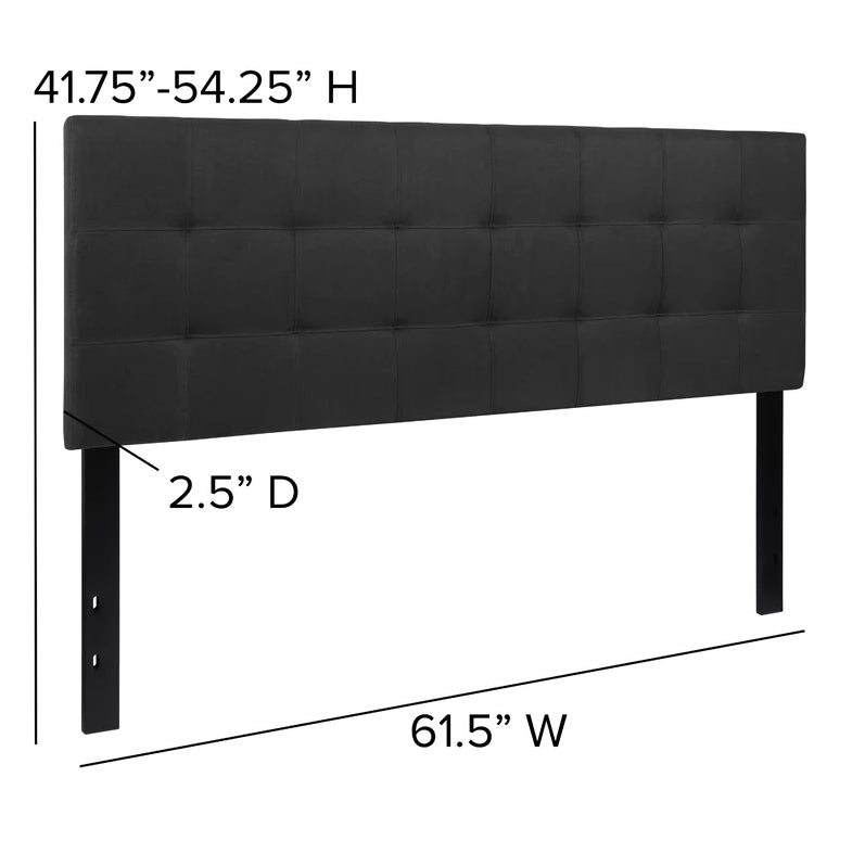 Quilted Tufted Upholstered Headboard - Black (Queen)