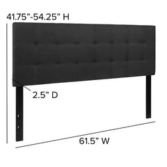 Quilted Tufted Upholstered Headboard - Black (Queen)