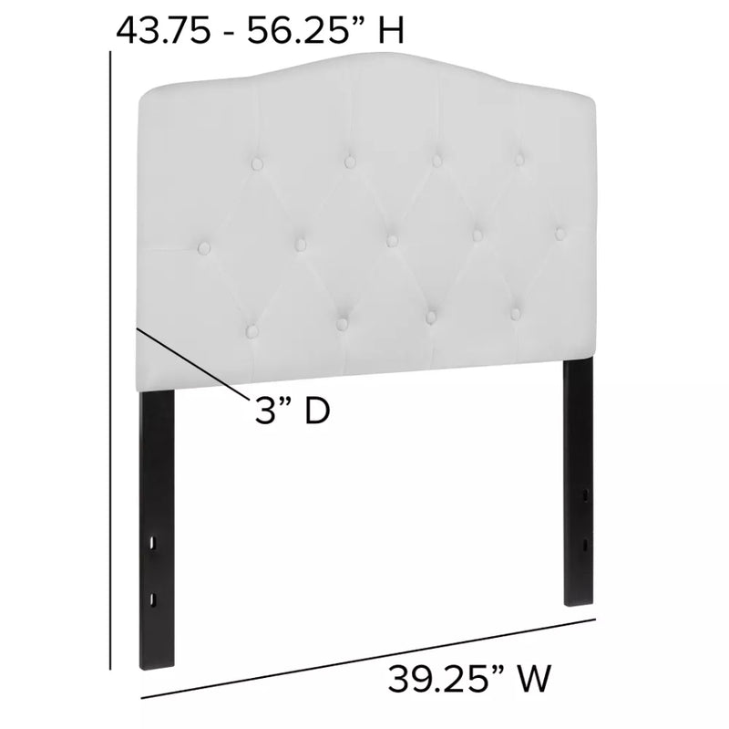 Cambridge Arched Button Tufted Upholstered Headboard - White (Twin)