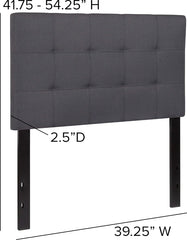 Bedford Tufted Upholstered Twin Headboard - Dark Gray Fabric