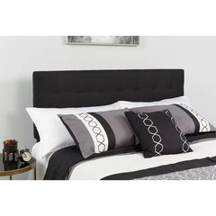 Quilted Tufted Upholstered Headboard - Black (Queen)