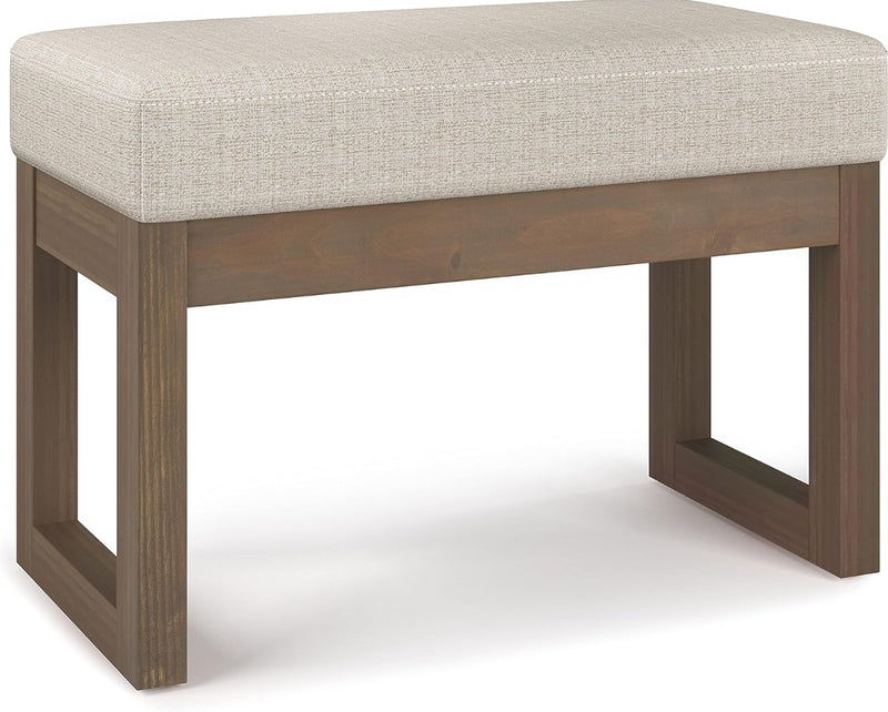 Square Woven Fabric Pouf - Cream