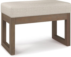 Square Woven Fabric Pouf - Cream