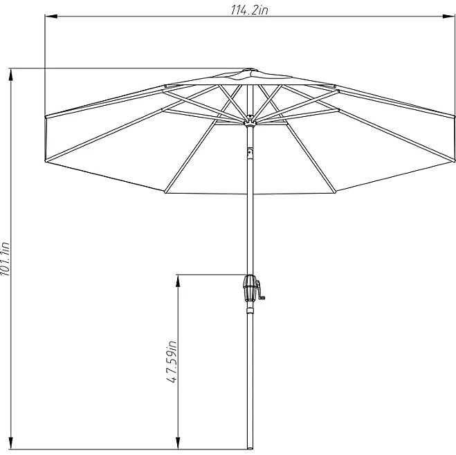 Premium 10' Sunbrella Market Umbrella - Indigo