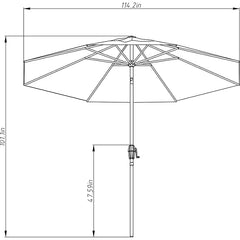 Premium 10' Sunbrella Market Umbrella - Indigo