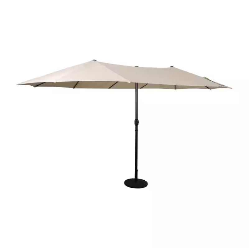 6'x10' Rectangular Outdoor Patio Market Umbrella with Black Pole - Off White