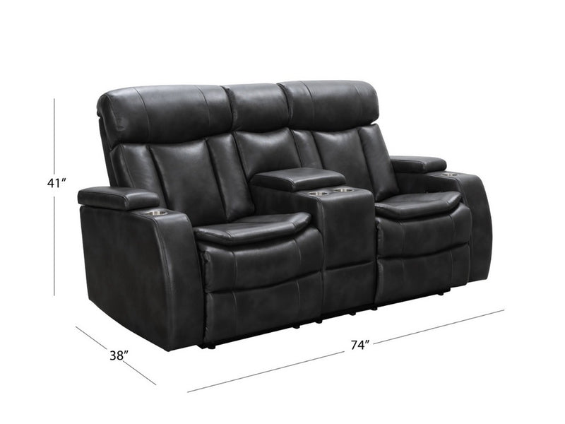 Zayne Power Reclining Leather Loveseat