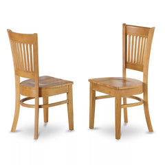 Vancouver Wood Seat Kitchen Dining Chairs - Oak Finish (Set of 2)