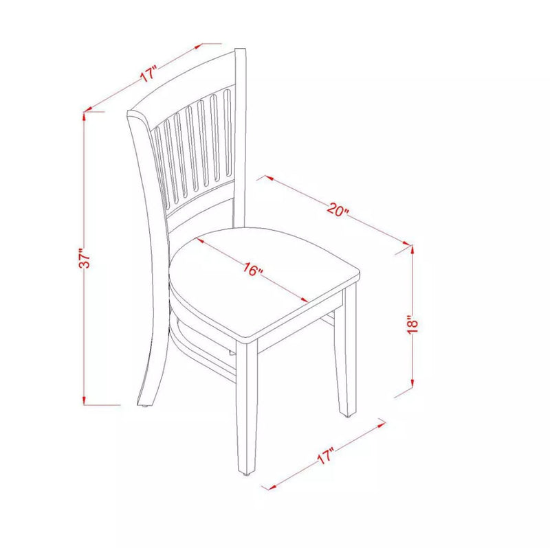 Vancouver Wood Seat Kitchen Dining Chairs - Oak Finish (Set of 2)
