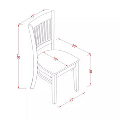 Vancouver Wood Seat Kitchen Dining Chairs - Oak Finish (Set of 2)