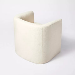 Vernon Upholstered Barrel Accent Chair - Faux Shearling Cream