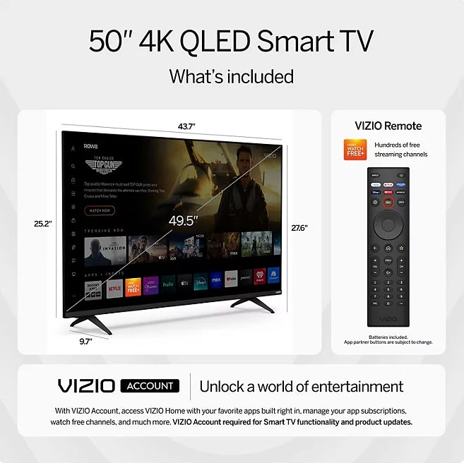 VIZIO 50" Class Quantum Series QLED Smart TV