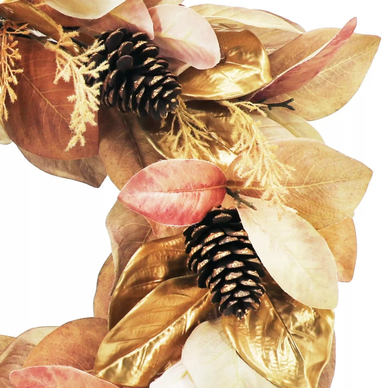 30" Harvest Wreath - Gold Magnolia