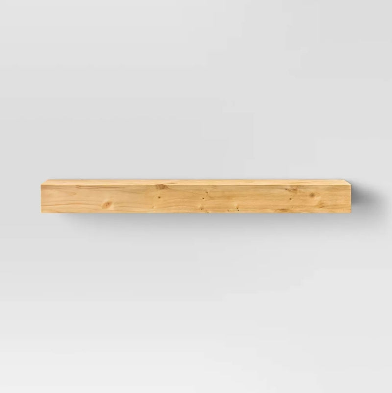 24" Floating Wood Shelf - Natural