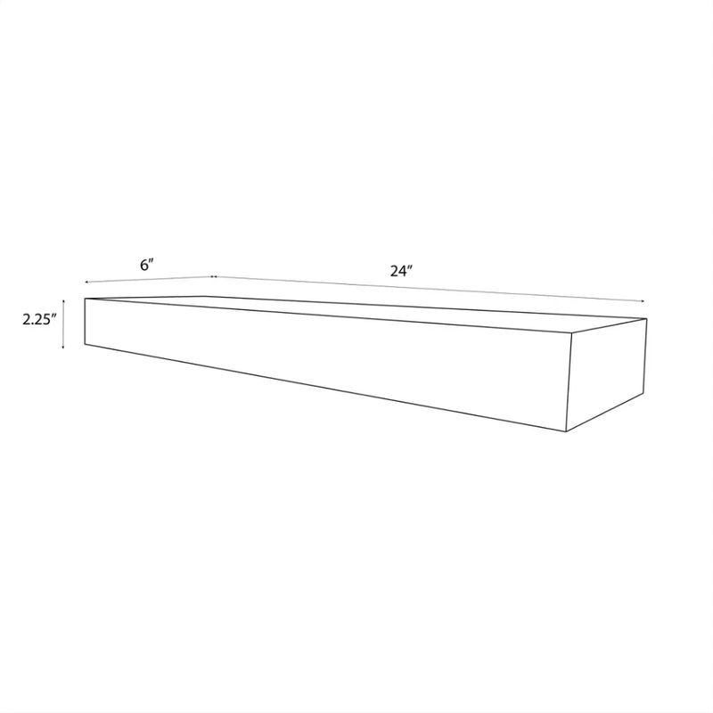 24" Floating Wood Shelf - Natural