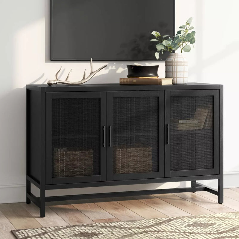 Warwick 3 Door Accent TV Stand for TVs up to 59" - Black