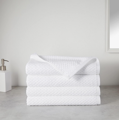 Odor Resistant Textured Bath Towel, 30 x 54 Inches - 4-Pack, White
