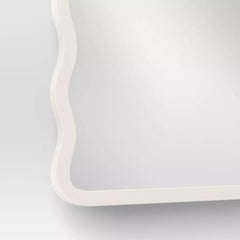 Wavy Over The Door Mirror - White