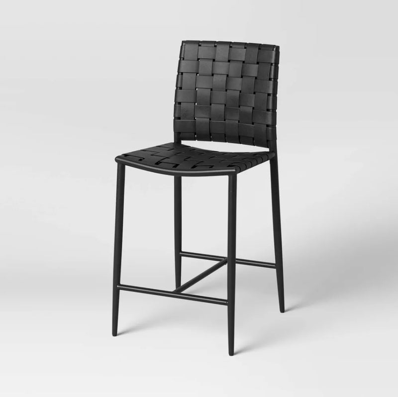 Ceylon Woven Counter Height Barstool - Natural Wood