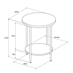 Wood and Metal Round End Table - Natural