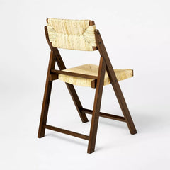 Folding Woven Dining Chairs - Dark Brown
