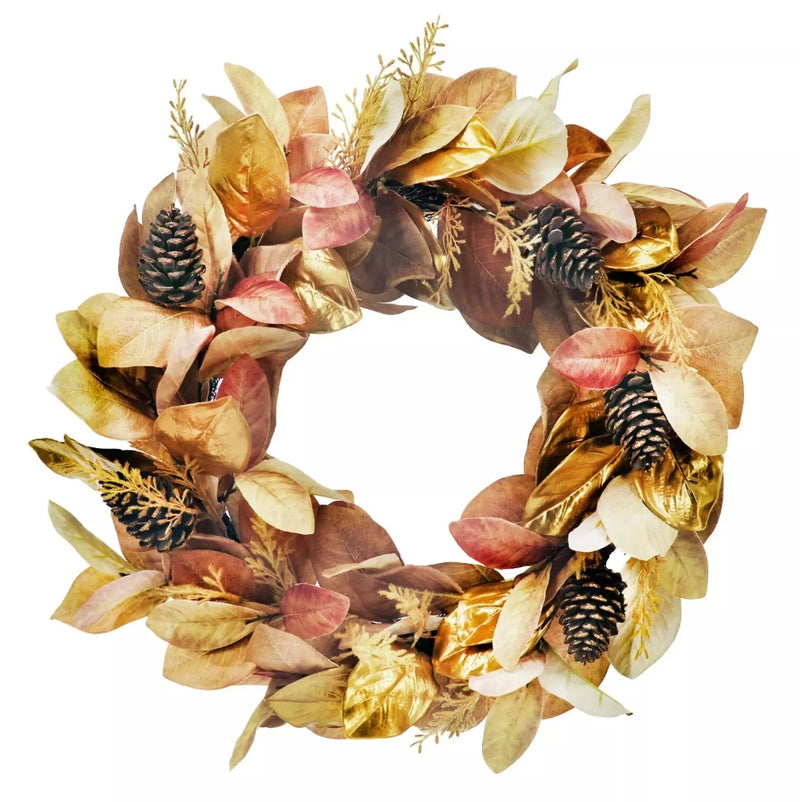 30" Harvest Wreath - Gold Magnolia