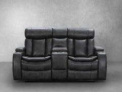 Abbyson Austin Leather Sofa - Grey