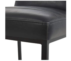 Rivet Decatur Modern Faux Leather Bar Stool - Black