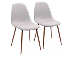 Curved Back Dining Chair, Light Blue - Set of 2
