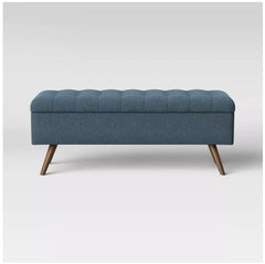 Arthur Tufted Storage Bench - Blue