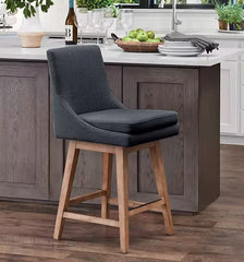 Amelia Swivel Counter Stool - Navy