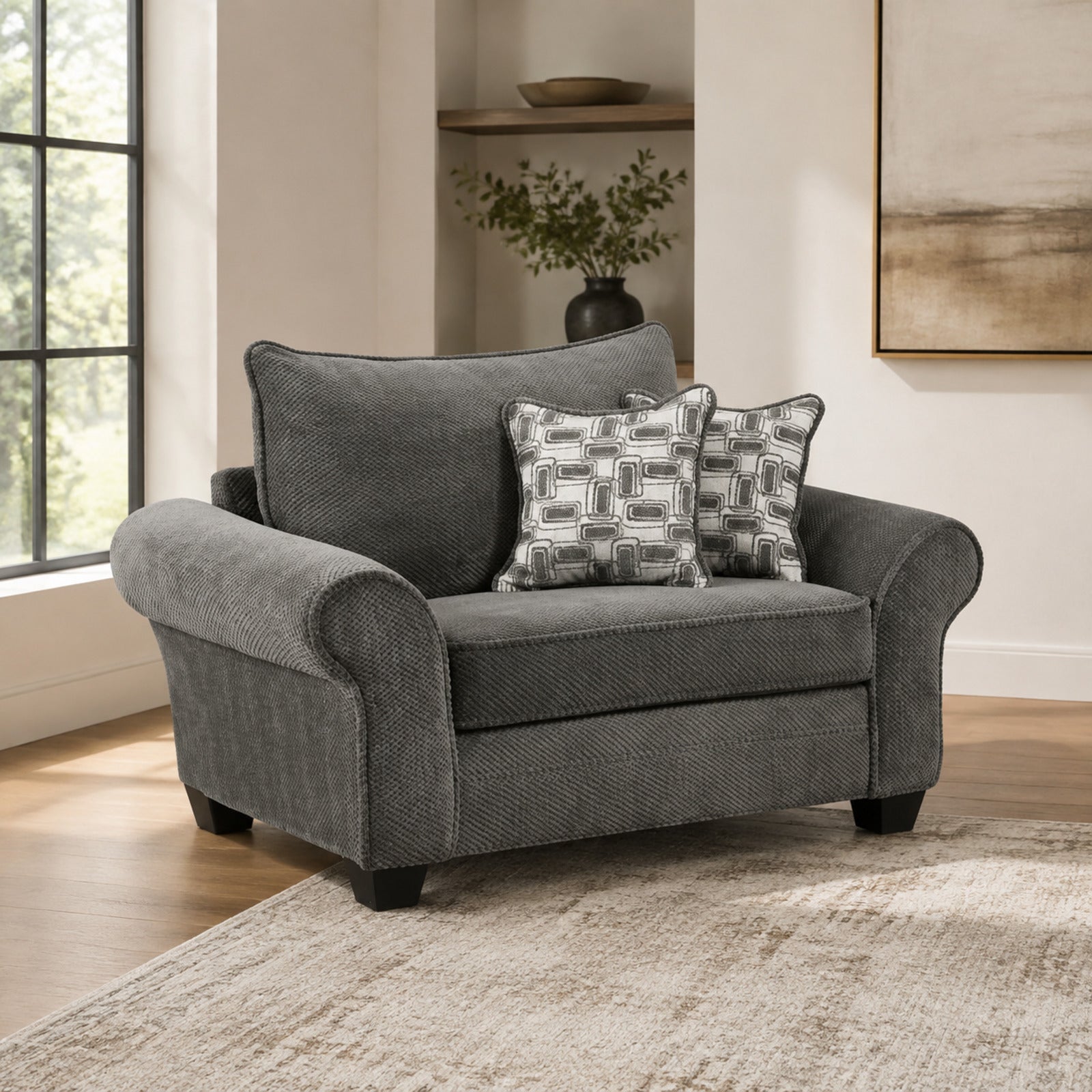 Artesia Oversized Chair - Granite - Wichita Home Outlet