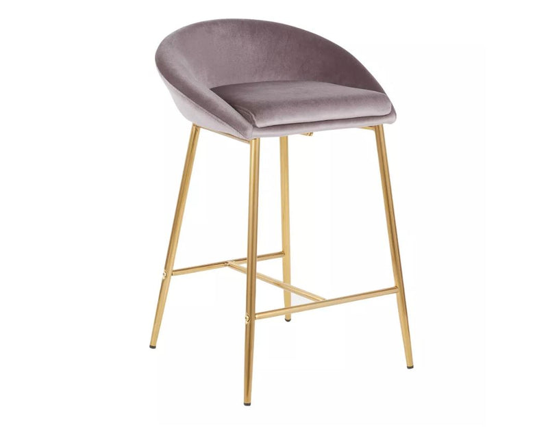 Matisse Glam 26" Counter Stool, Silver/Gold- Set of 2