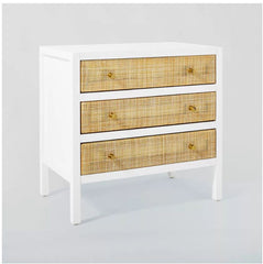 Springville 3 Drawer Nightstand - White