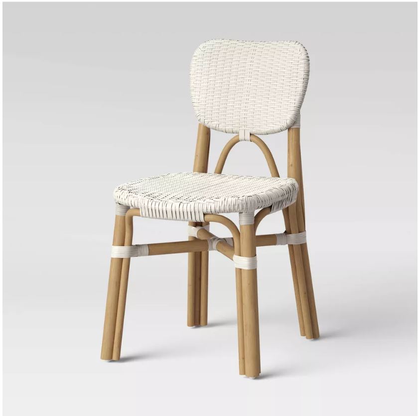 White and 2024 rattan dining chairs